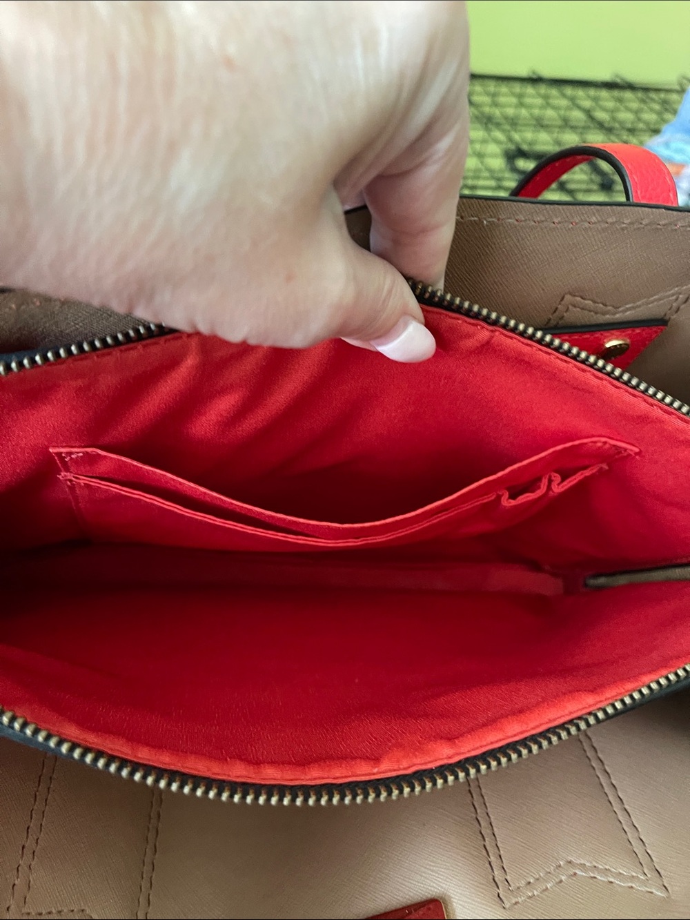 Marc Jacobs Bright Red Leather Satchel with Gold Accents - Picture 4 of 15